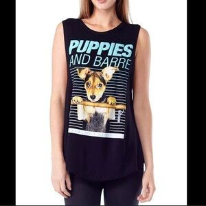 Puppies Make Me Happy Black Puppies and Barre Graphic Tank